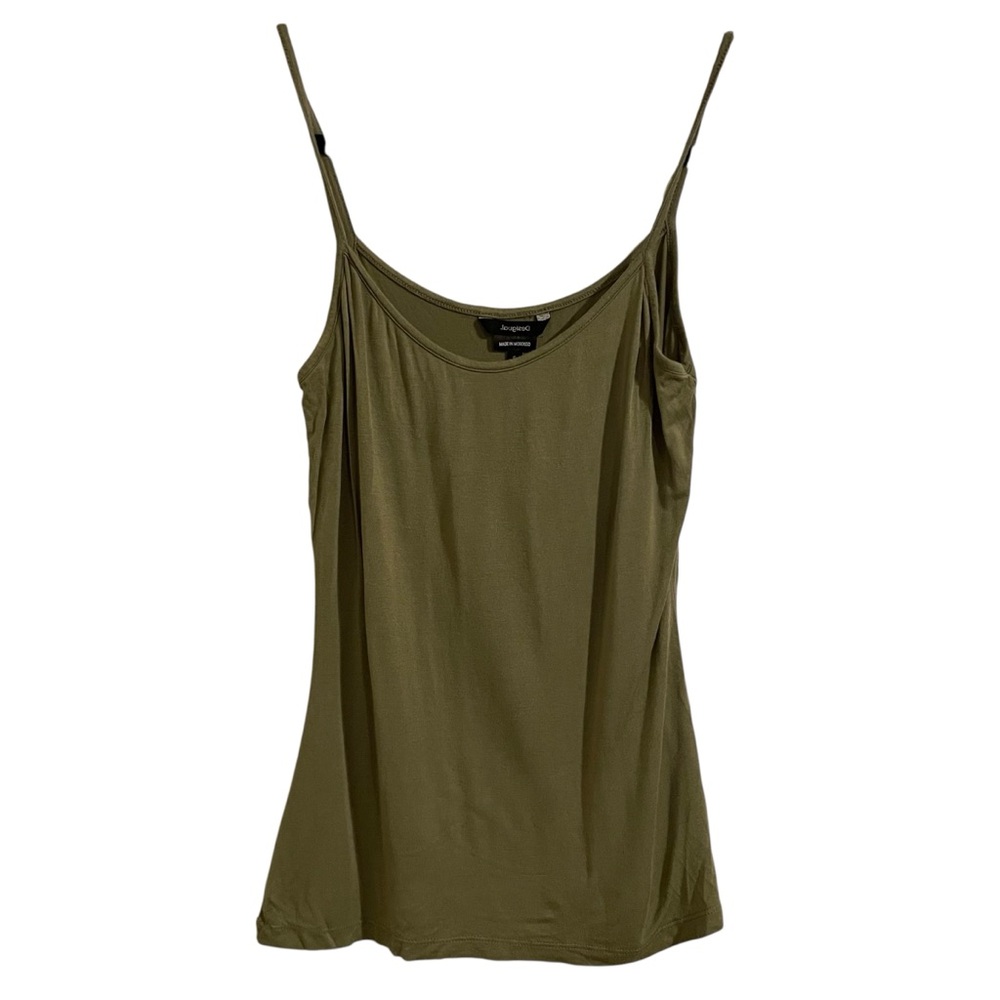Desigual Solid Green Spaghetti Strap Camisole Top… - image 1